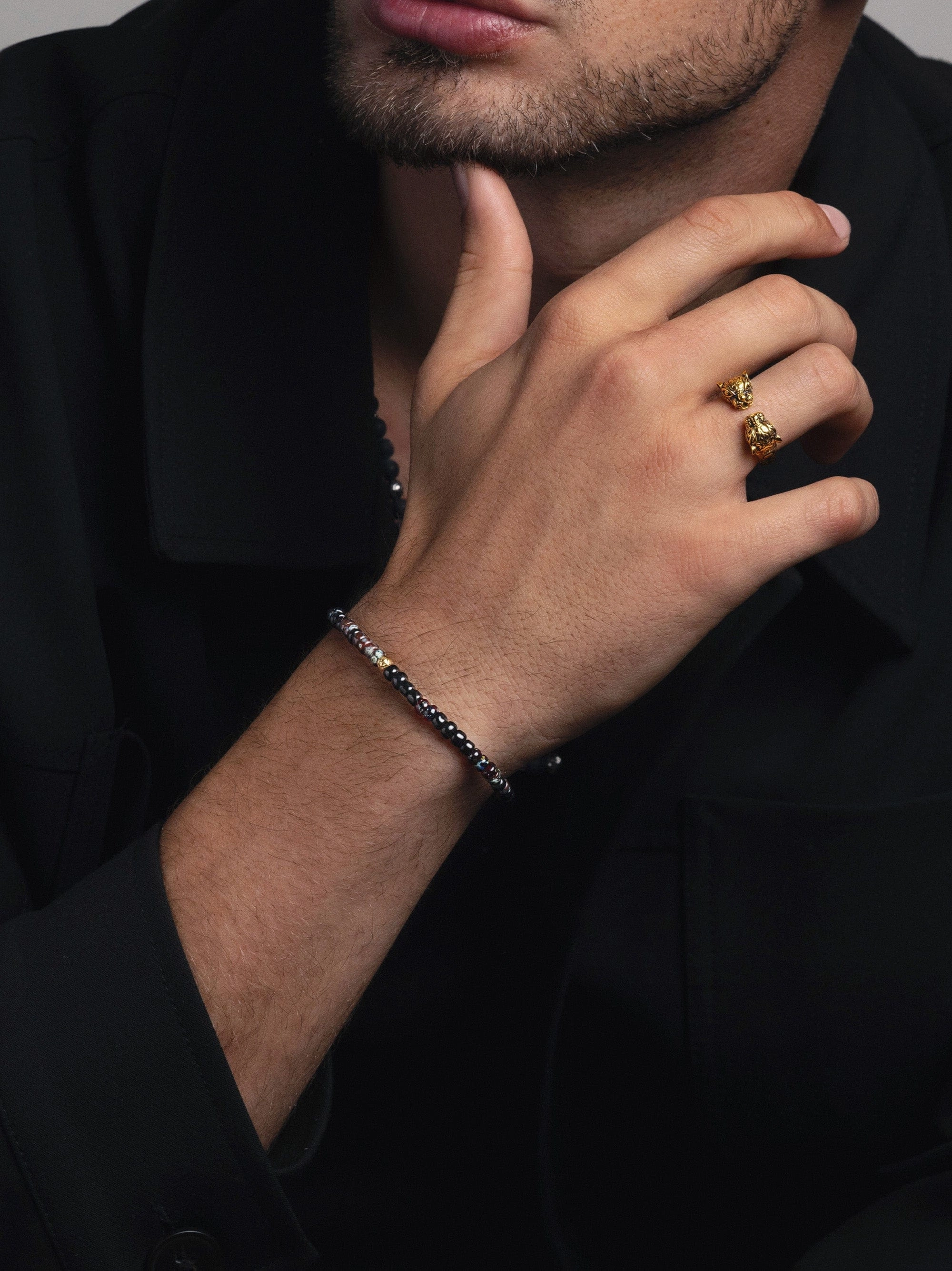 Wristband with Dark Japanese Miyuki Beads