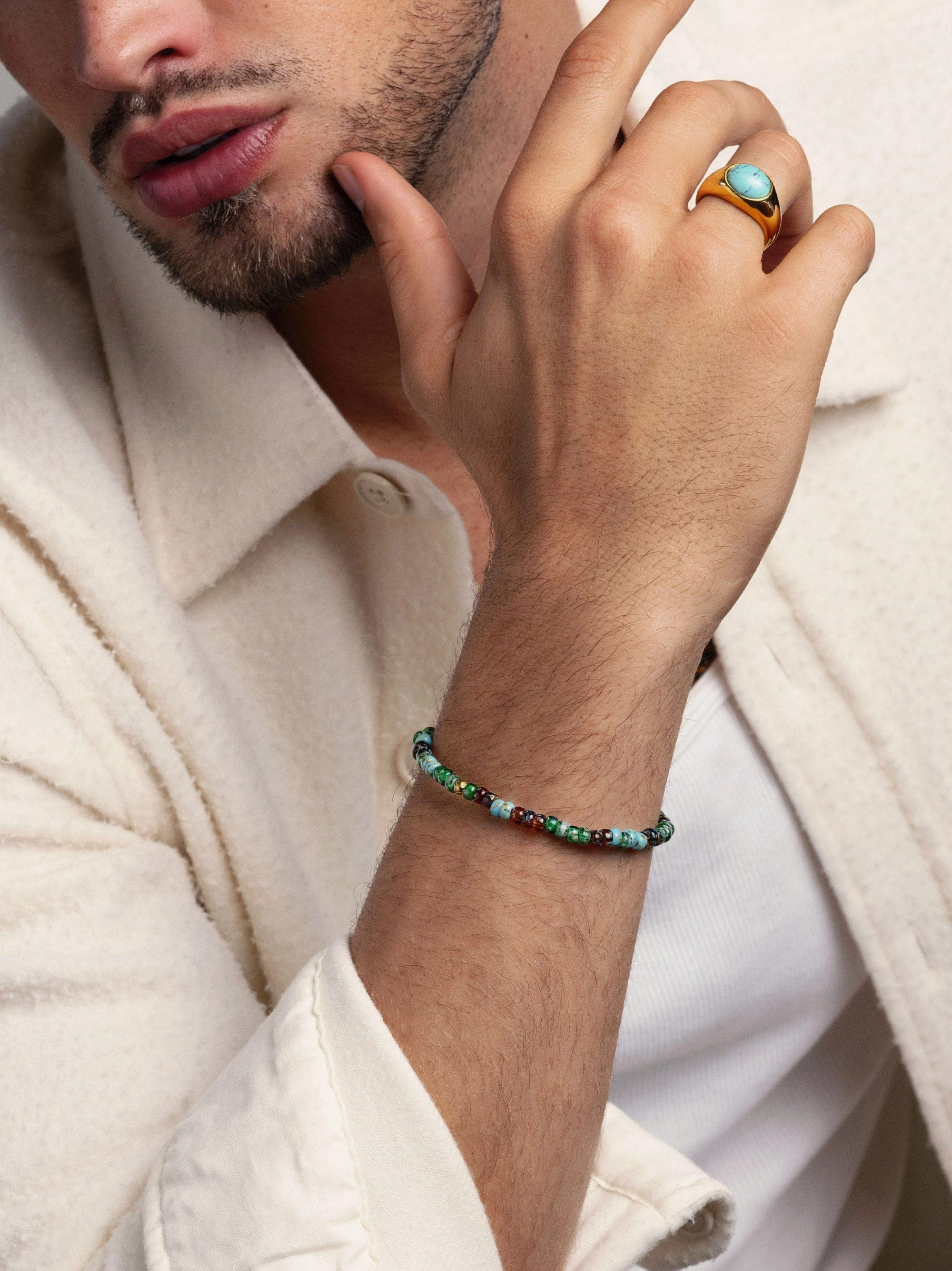 Wristband with Green Japanese Miyuki Beads