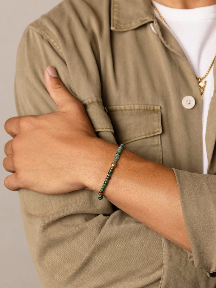 Wristband with Green Japanese Miyuki Beads