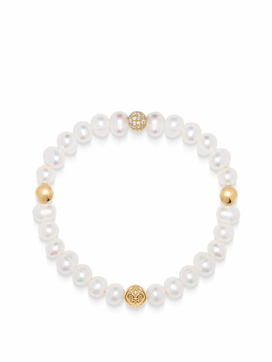 Wristband with Pearl and Gold