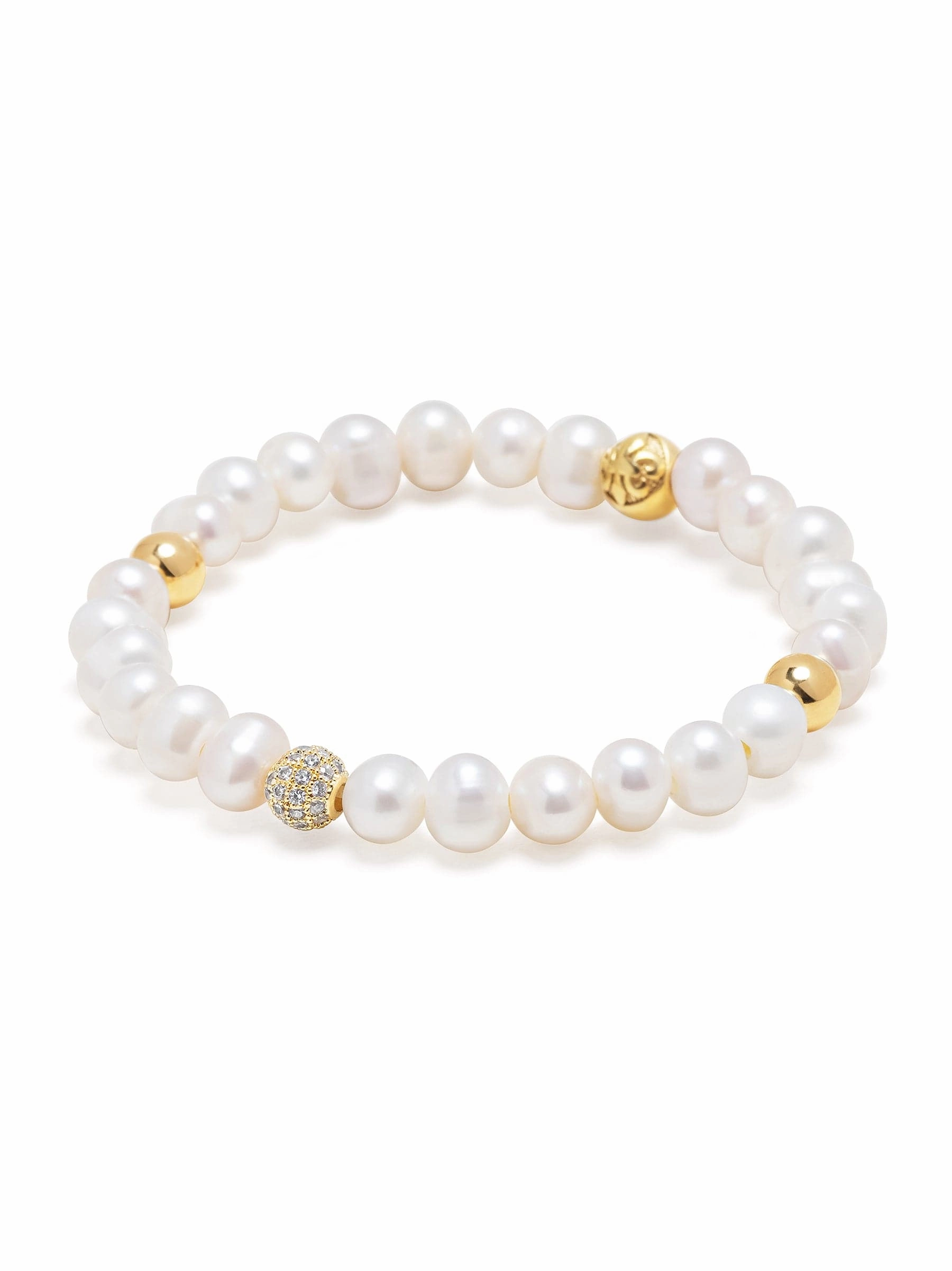 Wristband with Pearl and Gold